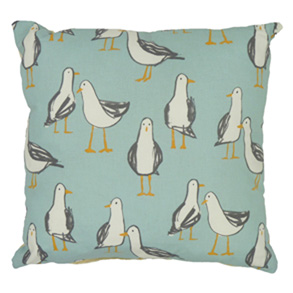 Seagulls, Duck Egg - (45cm x 45cm) Cushion